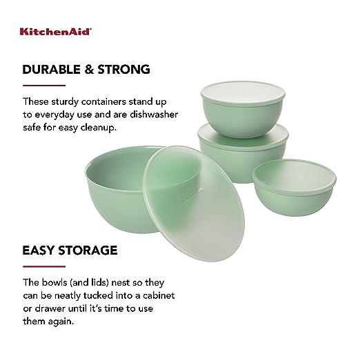 KitchenAid Prep Bowls with Lids, Set of 4 - size: 1.5 cup 2.5 cup 3.5 cup 4.5 cup