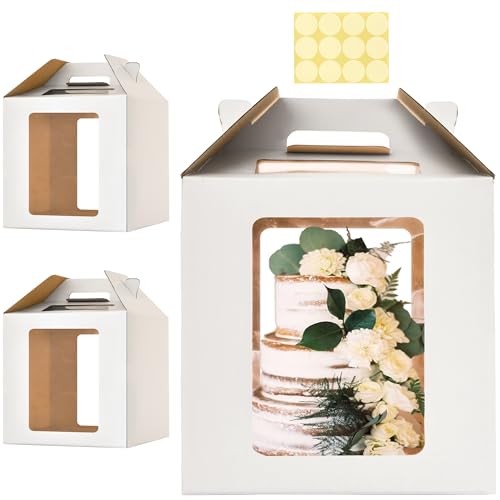 14x14x14 Inch Tall Cake Boxes for Tier Cakes,Large Tiered Cake Box,2Pack - color: white-14x14x14in-2p