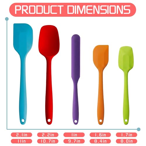 5 Pieces Silicone Spatula Set BPA Free - color: Multicolor