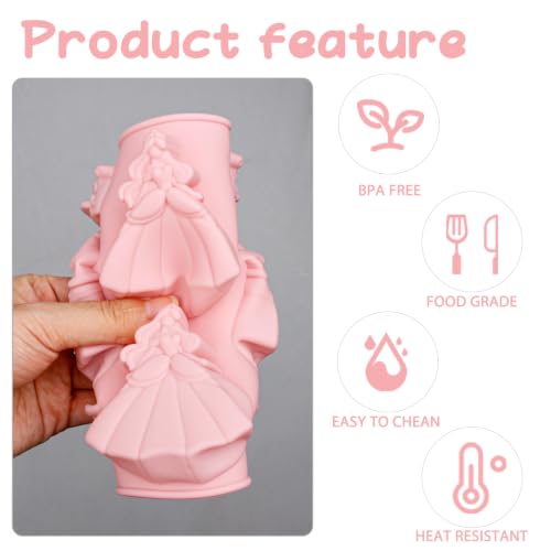 Princess & Crown Silicone Candy Baking Mold, 2 Pack - color: Pink-XY088