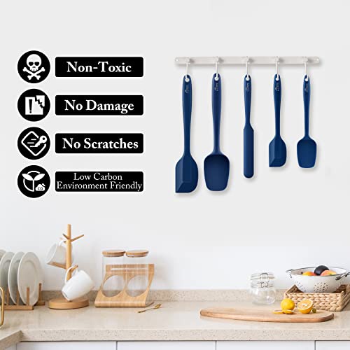 HOTEC Silicone Rubber BPA-Free Spatula Set, Set of 5, Classic Blue - color: Classic Blue