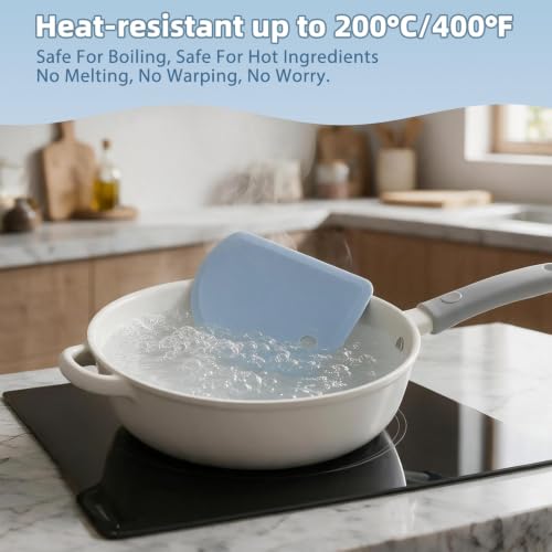 Silicone Dough Scraper with Metal Core Flexible Bowl Scraper Bread Baking - color: Blue