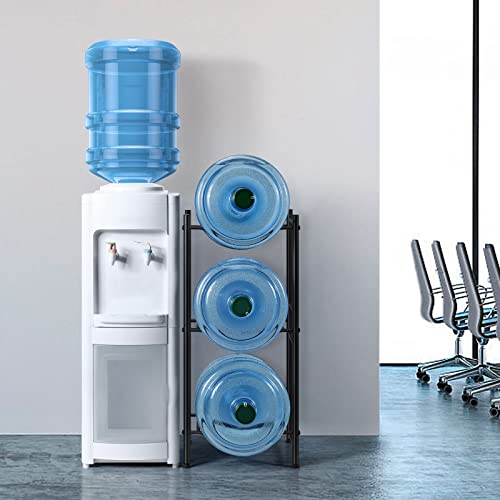 MOOACE 5 Gallon Water Jug Holder, 3 Tier Water Cooler Jug Rack - color: Black, size: 3-Tier