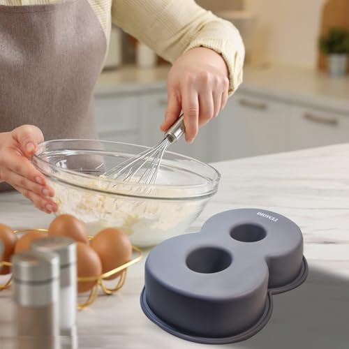Dioycli Number Cake Molds for Baking Silicone Number 8 Cake Pan, 10 Inch - size: 8