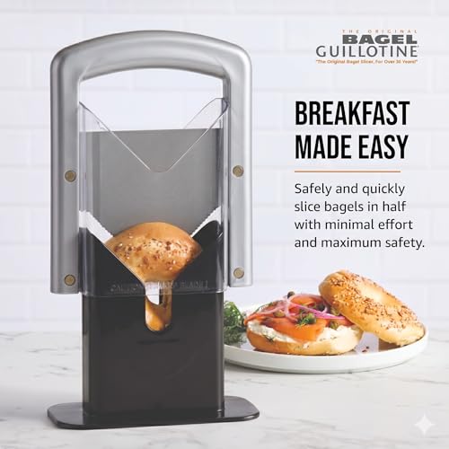 Hoan Bagel Guillotine Slicer with Safety Shield Stainless Steel - color: Silver