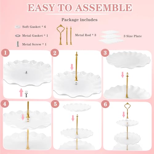 5 Pcs Dessert Table Display Set, Square Cupcake Stand, White - color: White Square