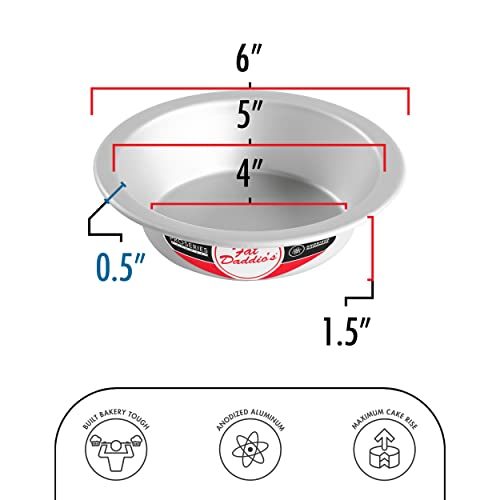 Fat Daddio's PIE-6 Anodized Aluminum Pie Pan, 6 x 1.5 Inch - size: 6 x 1.5 Inch