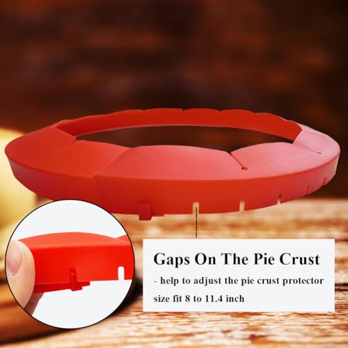 4PCS Adjustable Pie Crust Shields Baking Protectors, Silicone Cover Ring Fits 8-11.4 Inch Pies