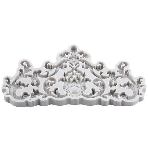 Lingzhi Baroque Style Fondant Molds Curlicues Scroll Lace Silicone Mold - color: Style Q