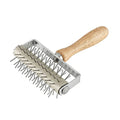 Time-Saver Pizza Dough Roller Docker with Wood Handle, for Pizza Cookie Cake Pie Pastry Bread Dough (Stainless Steel)