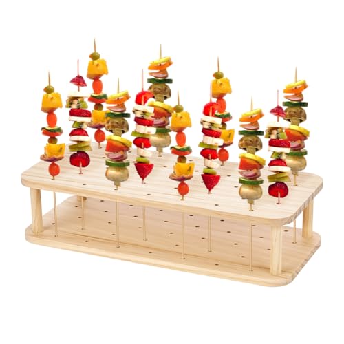 PH PandaHall Wood Cake Pop Stand for Dessert Table 37 Holes Natural Wooden Lollipop Display Stand Cake Pop Holder for Birthday Party Wedding Candy Display Decor, Burlywood - color: Burlywood