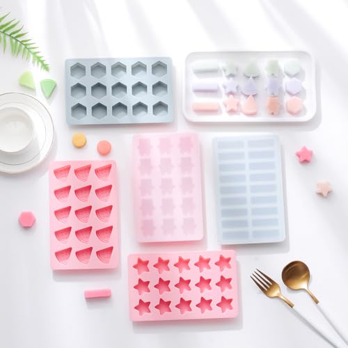 2-Pack Star Shape Candy & Chocolate Silicone Mold, Pink, Non-Stick - size: Star