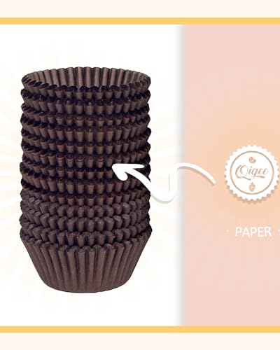 qiqee Coffee Cupcake Liners, 600 Count, Standard Size - color: Coffee, size: Standard Size/600Packs