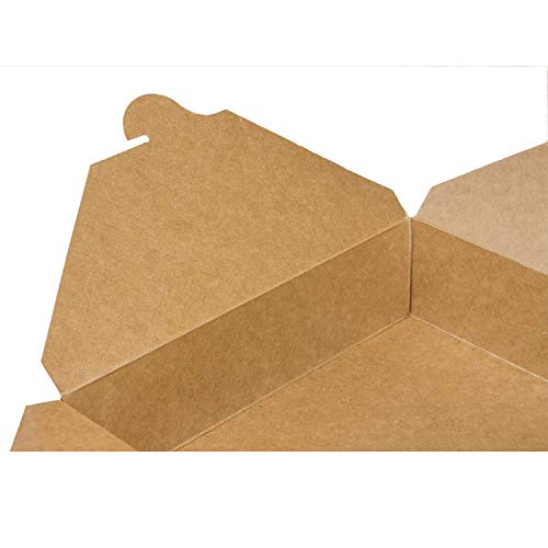 Karat Paper To Go Boxes [54 oz - 200ct] Leak-Resistant, Microwavable, Heavy-Duty Take Out Boxes | Grease Resistant & Stackable | #2 Kraft Brown - color: Kraft, size: 54