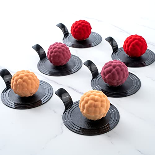 Pastry Tek 4 Cavities Fruit Silicone Molds, 10 Oven-Ready Berry Molds - Flexible, Freezable, White Silicone Lychee Berry Molds, Easy Release, For Baking - size: 10 Count, style: Lychee