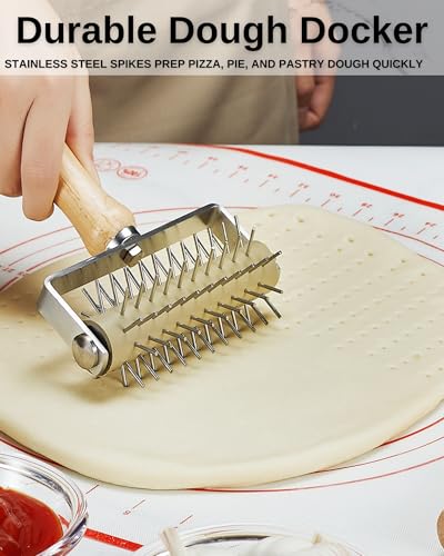 Pizza Dough Docker Roller with Stainless Steel Spikes - style: 3 Set