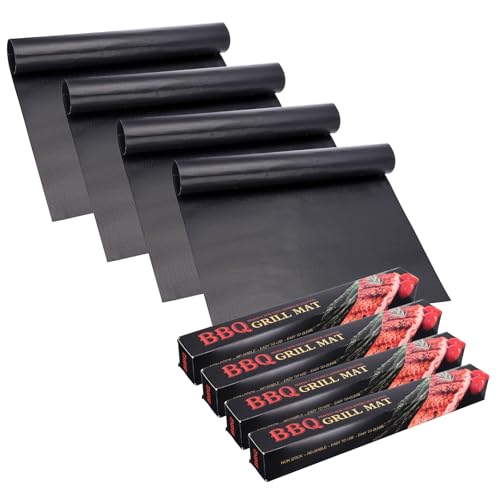 uxcell 4Pack Oven Liners 19.7x15.7" 0.2mm Thick Oven Mats Under Grill - color: Black, size: 19.7 x 15.7"(0.2mm Thick)