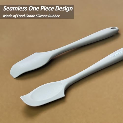 Mini Silicone Spatula, 8" Curved Small Spatula with Shallow Bowl, Khaki,4Pc - color: Khaki