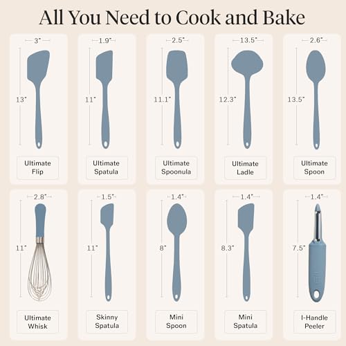 GIR: 10-Piece Silicone Ultimate Kitchen Utensils Set – Slate - color: Slate, size: 10 - Piece Set