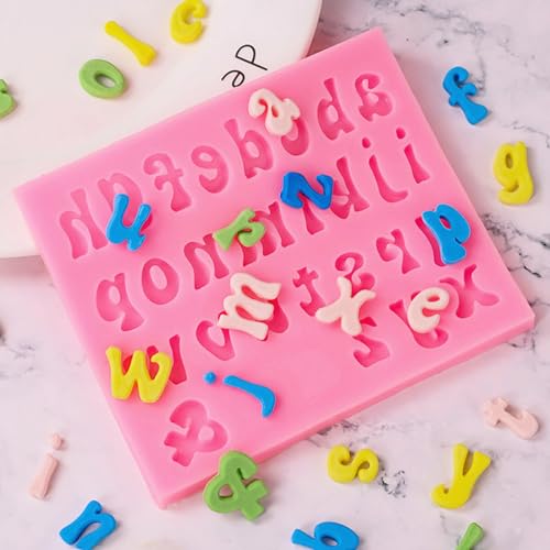 JOERSH Silicone Letter Fondant Molds, 4Pcs - style: Letter & Number
