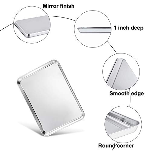 TeamFar Toaster Oven Pan with Cooling Rack, 10.4"x 8"x1" Toaster Oven Tray - size: 10.4 x 8.1 x 1 inch