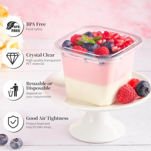 Kucoele 50 Pack 12 oz Plastic Dessert Cups with Lids and Sporks - style: 50 Pack 12oz