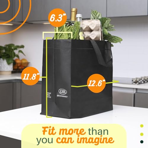 Simply Cool 200 Pack Reusable Grocery Bags, Medium Tote Bags Bulk, Black - color: Black, size: 200 Pack - Medium Bags