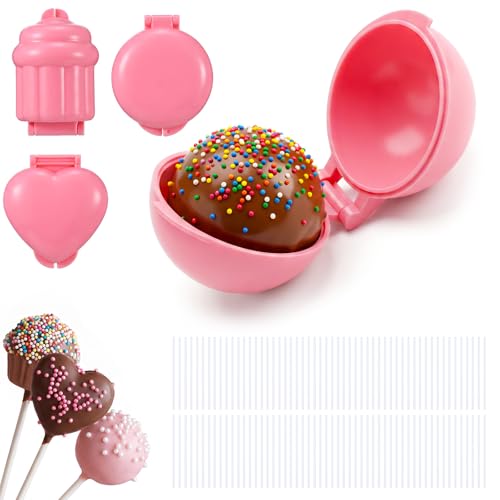 4Pcs Cake Pop Mold, Cakepop Molds Shapes, Round Cakes Pops Molds With Caked Pop Stand Caked Ball Molding, Cakes Puck Mold Set for Home Baking, Birthday Parties, Wedding Desserts