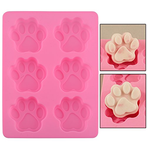 2 PACK Combo Mini & large Silicone DOG Pet Animal Paw Print Ice Cube Chocolate Soap Candle Tray Mold Party maker