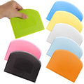 8 PCS Food-Safe Dough Cutter Bench Scraper, BPA Free Flexible PE Plastic Bowl Scraper, Multipurpose Scraper for Bread, Dough, Fondant and Icing Baking