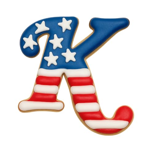 Mighty Gadget Fancy Cursive Letter A to Z Cookie Cutter - 4" Tall Alphabet Baking Mold (Random Color) (K) - color: K