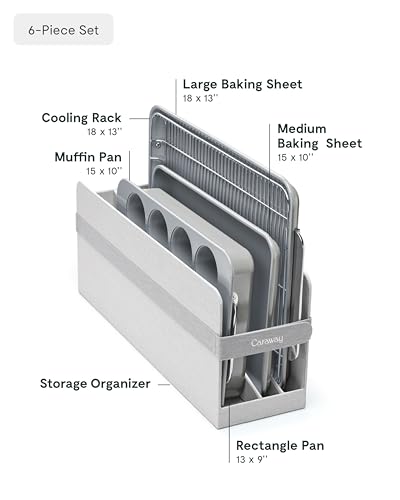 Caraway 5-Piece Non-Stick Ceramic Bakeware Set - color: Gray, size: 5 Pieces