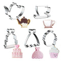 Tea Cookie Cutter Set 5 PCs Stainless Steel Small Size Teapot Teacup Kit