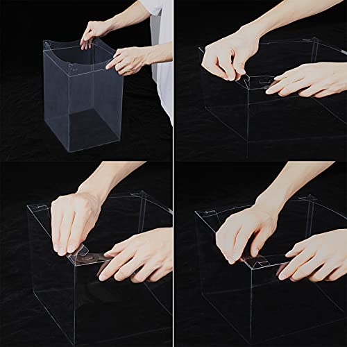 12X12X7inch Clear cake Boxes,Cake Carrier,Disposable Cake Containers, Large Cake box with Ribbon, Ideal for Large 10and 12Inch Cake carry,transparent cake box for birthday Party wedding -White - color: white-12x12x7inch-6Pcs