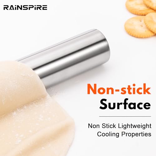 100% Stainless Steel Rolling Pins for Baking 16.5" Large Dough Roller Pin