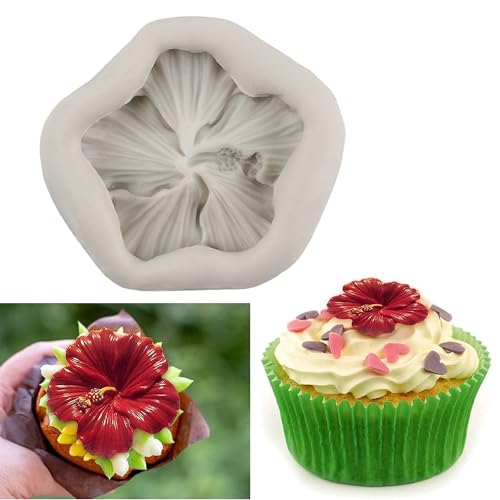 Flower Silicone Mold Hibiscus Flower Fondant Molds - color: Style X