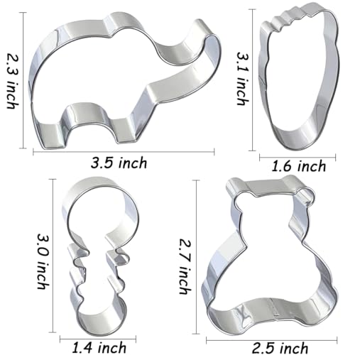 Baby Shower Cookie Cutters 8Pcs, Metal Biscuit Cutter Cookie Mold - style: Baby Shower 8Pcs