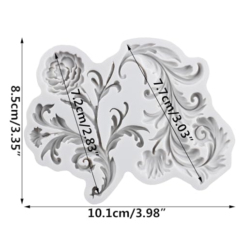 Lingzhi Baroque Fondant Mold Curlicues Relief Scroll Lace Silicone Molds - color: Style A