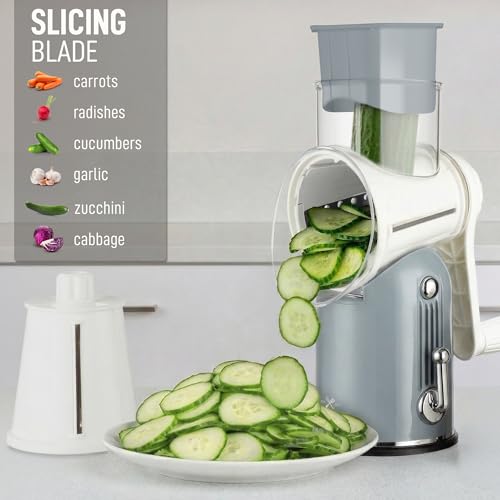 Rotary Cheese Grater Hand Crank, Vegetable Shredder - Classic Gray - color: 26 - Gray