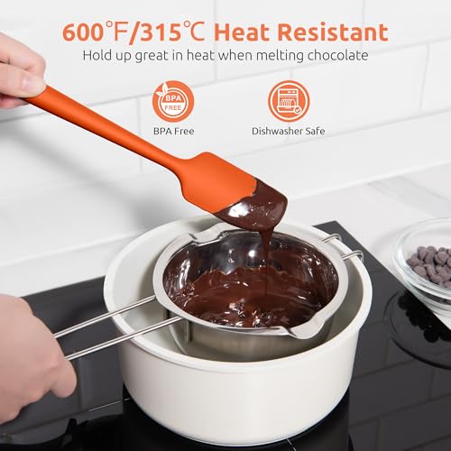 U-Taste Small Mini Silicone Spatula, 9in Rubber Jar Bowl Scraper, Orange - color: Orange