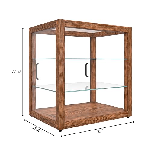 KoolMore 20 in. 3-Tier Dark Wood Countertop Dry Bakery Display Case, Pastry, Cake and Cookie Display with Tempered Glass - color: Dark Wood, size: 20 in.