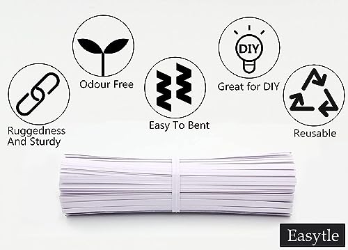 Easytle 1200 Pcs 5" White Paper Twist Ties Bread Ties White Twist Ties Twisty-Ties Bag Ties Twist Ties for Bags Bread Wire Ties Twist Tie for Party Cello Candy Bread Coffee Bags Cake Pops - size: 1200 Pcs