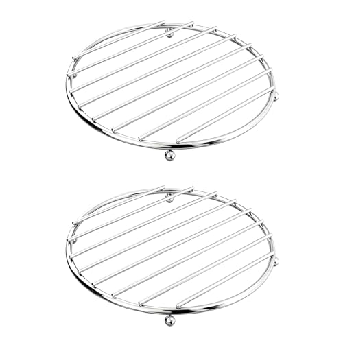 2 Pack Stainless Steel Trivets, Heat Resistant Pot Holder, Round.
