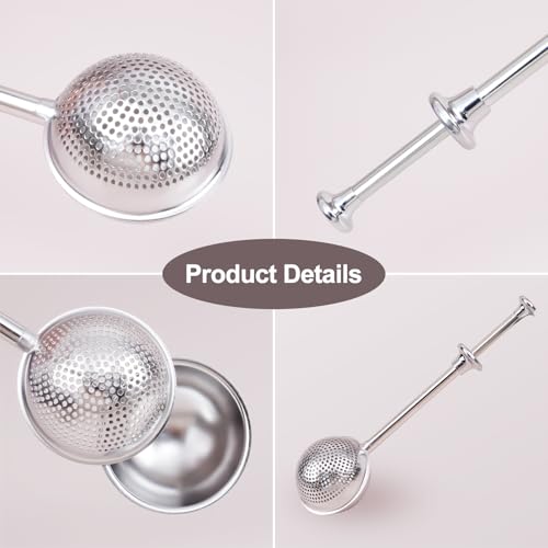 Powdered Sugar Shaker Duster, Flour Duster for Bread Baking with Stainless Steel Spring-operated Handle for Sugar Flour and Spices