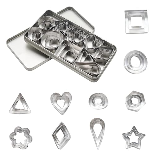 30Pcs Mini Cookie Cutters Set with Box