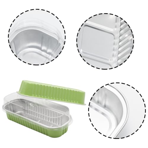 50 Pack 6.8oz Mini Cake Pans with Lids, Light Green - color: Light Green, size: Rectangle