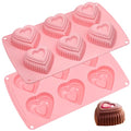 Webake Silicone Heart Cake Mold 3 Inch Tiered Mini Heart Shaped Cake Pans, Heart Cake Molds Muffin Pan, Pack of 2 - style: Tiered Heart