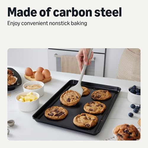 Amazon Basics Nonstick Bakeware Set, Stackable, Dishwasher and Oven-Safe, Baking Pan, 6 Piece (Pack of 2) - size: 6 Piece (Pack of 2)