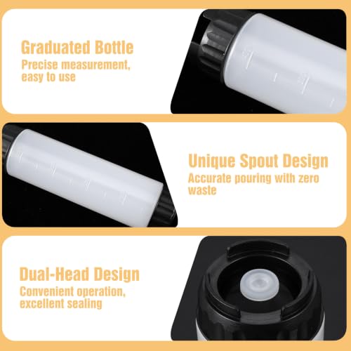 2 Pcs 16 oz Inverted Squeeze Bottles, Valve Condiment Dispenser (Black) - color: Black, size: 16 Ounces (Pack of 2)