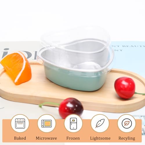 100 Pack 3.4oz Aluminum Cake Pans with Lids, Blue - color: Blue, size: Heart